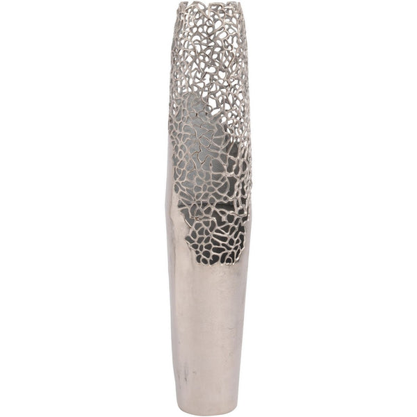 Apo Coral Raw Silver Aluminium Large Vase by Libra