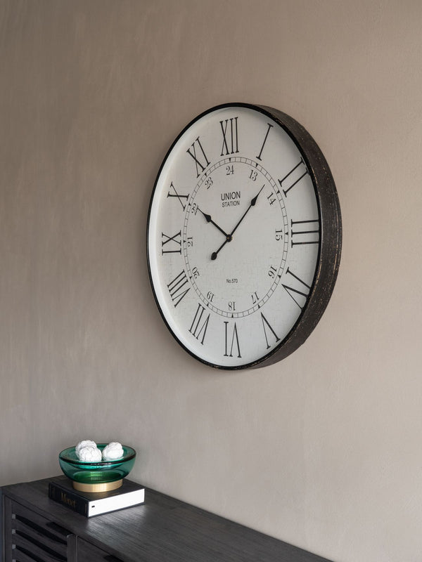 Antique Black Wall Clock by Libra, image 2