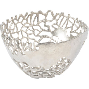 Apo Coral Raw Silver Aluminium Bowl by Libra