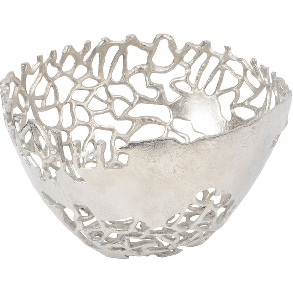 Apo Coral Raw Silver Aluminium Bowl by Libra