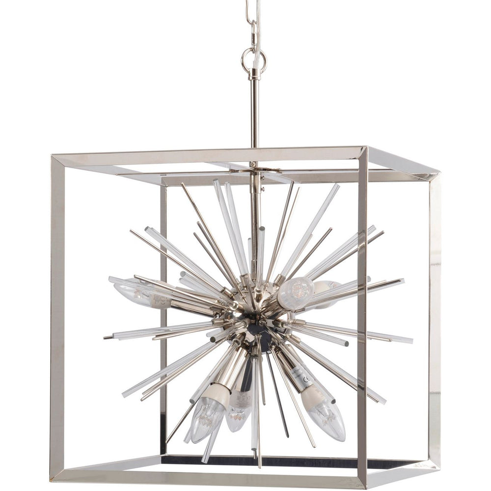 Small Silver Starburst Chandelier by Libra