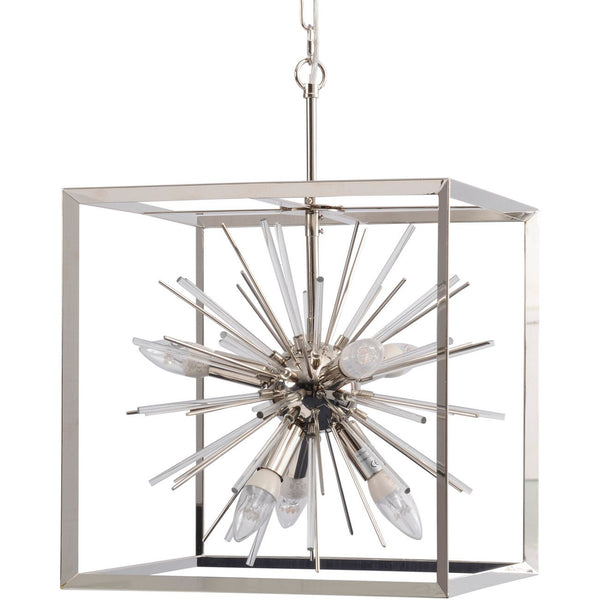 Small Silver Starburst Chandelier by Libra