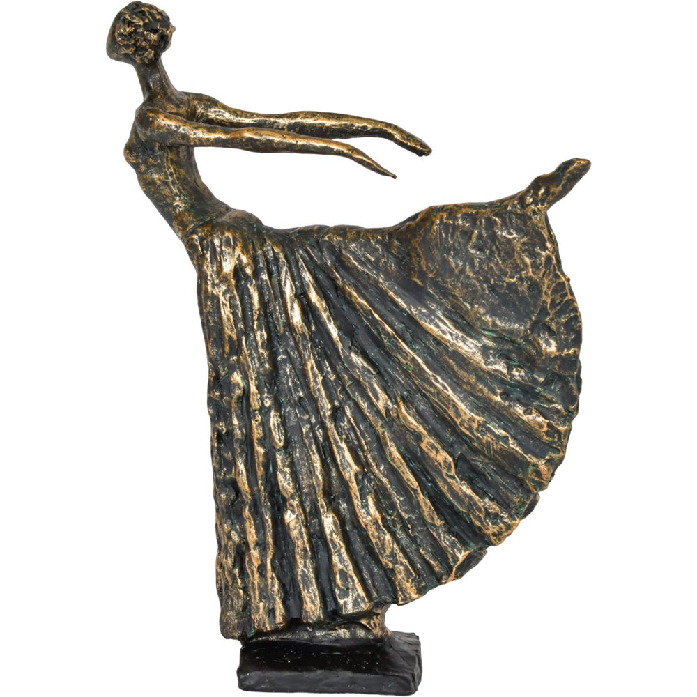Standing Bronze Resin Lady Dancer Sculpture by Libra