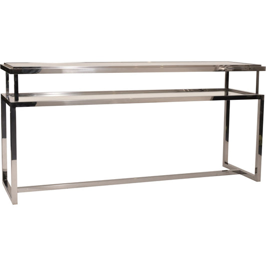 Belgravia Stainless Steel and Glass  Console Table 160x45x76cm