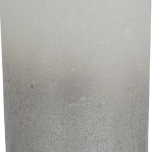 White Pillar Candle with Metallic Silver Ombre Base 10x20cm by Libra, image 2