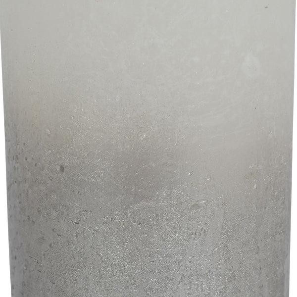 White Pillar Candle with Metallic Silver Ombre Base 10x20cm by Libra, image 2