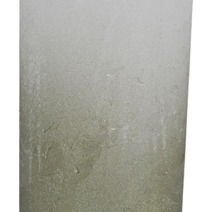 White Pillar Candle with Metallic Green Ombre Base 7x19cm by Libra, image 2