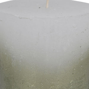 White Pillar Candle with Metallic Green Ombre Base 10x10cm by Libra, image 2