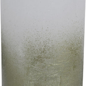 White Pillar Candle with Metallic Green Ombre Base 10x20cm by Libra, image 2