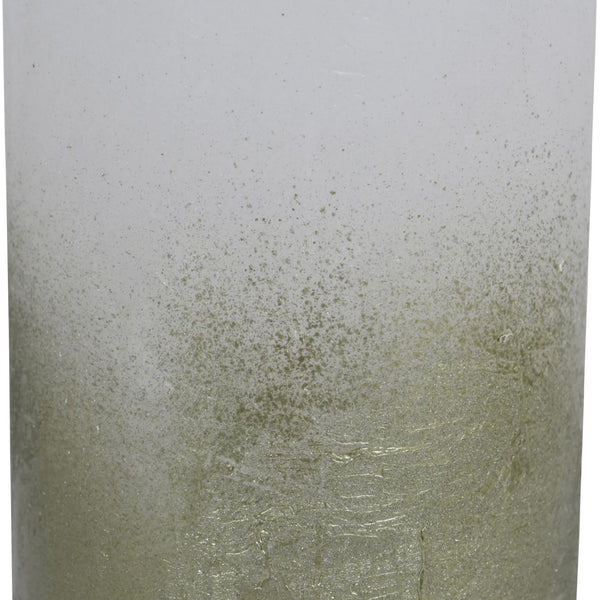 White Pillar Candle with Metallic Green Ombre Base 10x20cm by Libra, image 2