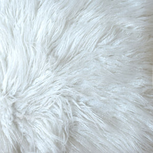 Isaba Handmade Ivory Hairy Pouffe by Libra, image 3