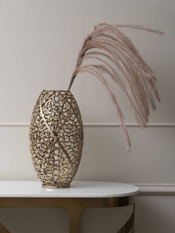 Aussie Gold Coral Aluminium Barrel Vase 26x48cm by Libra, image 4