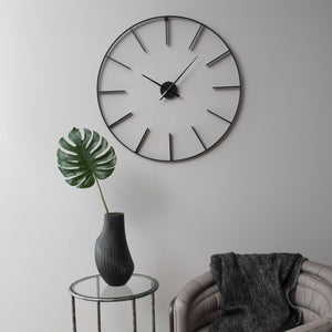 Tiverton Black Skeleton Wall Clock 80cm by Libra, image 2