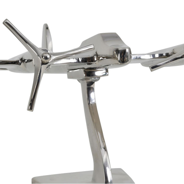 Turboprop Silver Aluminium Aeroplane Sculpture by Libra, image 4