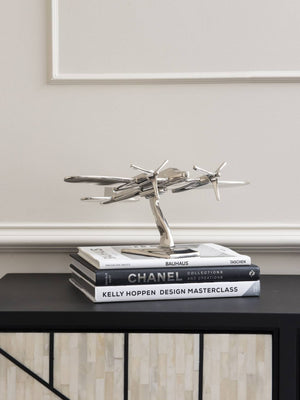 Turboprop Silver Aluminium Aeroplane Sculpture by Libra, image 6