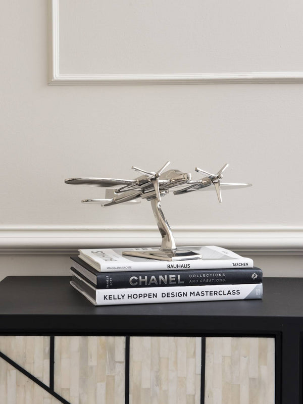 Turboprop Silver Aluminium Aeroplane Sculpture by Libra, image 6