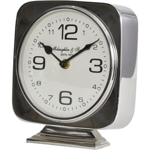 Vickery Silver Nickel Square Mantel Clock on Stand by Libra, image 2