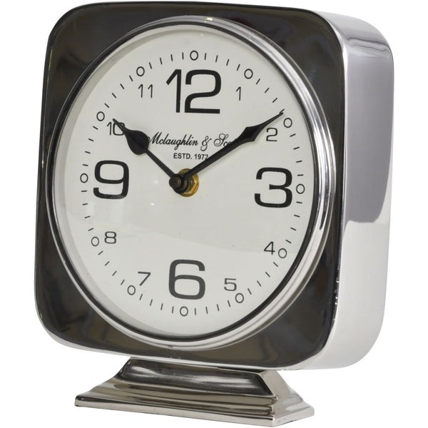 Vickery Silver Nickel Square Mantel Clock on Stand by Libra, image 2