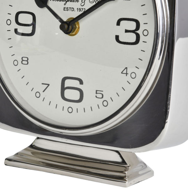 Vickery Silver Nickel Square Mantel Clock on Stand by Libra, image 5