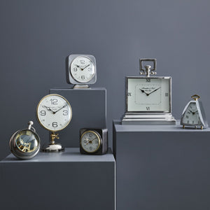 Vickery Silver Nickel Square Mantel Clock on Stand by Libra, image 6