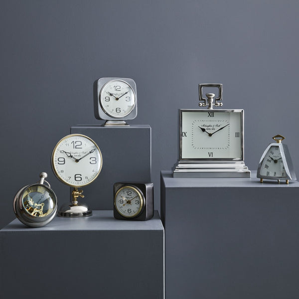 Vickery Silver Nickel Square Mantel Clock on Stand by Libra, image 6