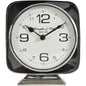 Vickery Silver Nickel Square Mantel Clock on Stand