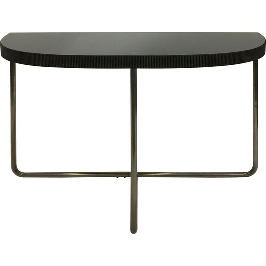 Knightsbridge Half Moon Console Table with Black Tinted Glass