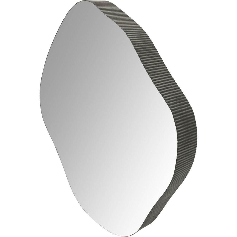Organic Metal Framed Mirror Oak Wood Finish Small 59x61cm by Libra