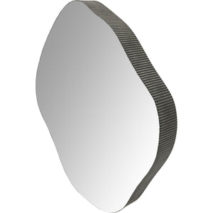 Organic Metal Framed Mirror Oak Wood Finish Small 59x61cm by Libra, image 2