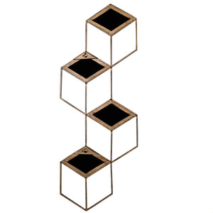 Honeycomb Mirror Set of 4 Aged Champagne Finish by Libra, image 2