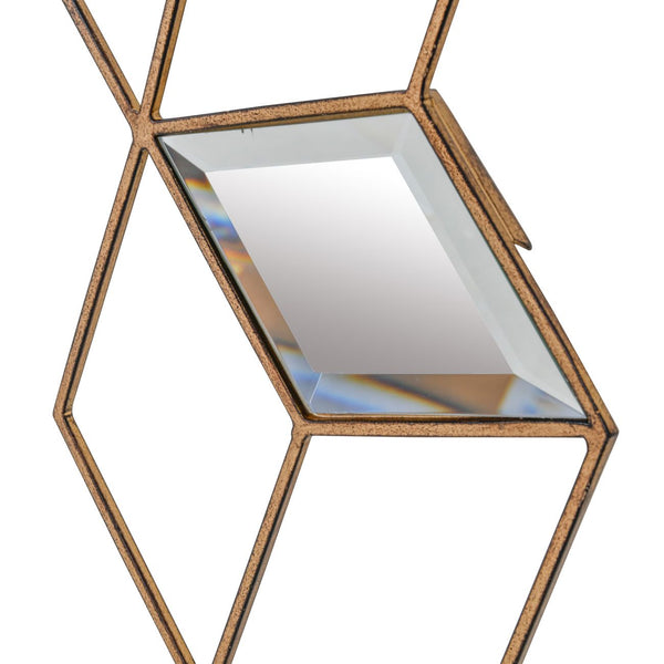Honeycomb Mirror Set of 4 Aged Champagne Finish by Libra, image 3