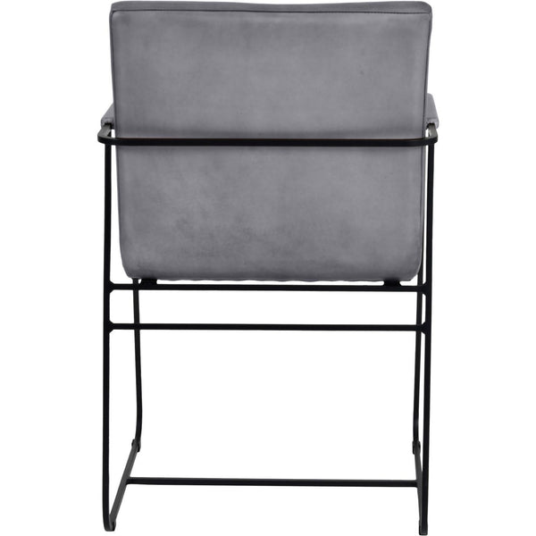 Belton Metal Framed Dining Chair with Arms in Concrete Leather by Libra, image 3