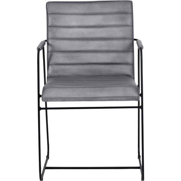 Belton Metal Framed Dining Chair with Arms in Concrete Leather by Libra