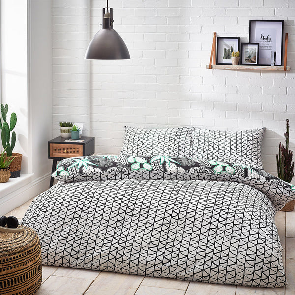 Arizona Double Duvet Set White/Black - Riva