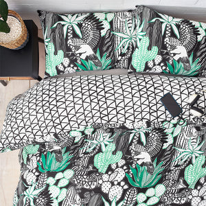 Arizona Double Duvet Set White/Black - Riva
