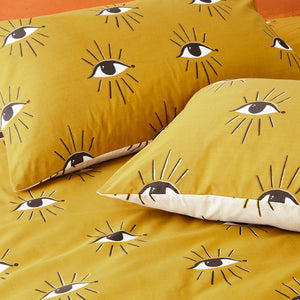 Theia King Size Duvet Set Ochre - Riva