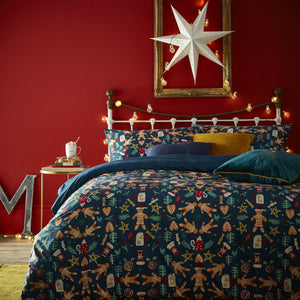 703yuletide Treats Db Duvet Set Navy - Canwell Interiors Limited - Riva