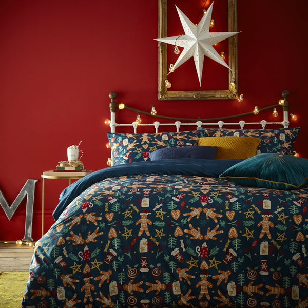 703yuletide Treats Db Duvet Set Navy - Canwell Interiors Limited - Riva