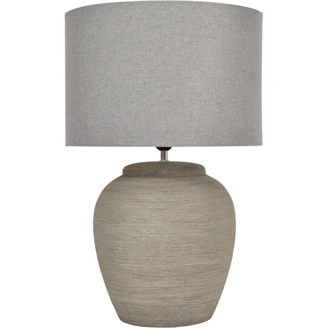 Baslow Etched Grey Small Ceramic Lamp with Shade - E27 60W