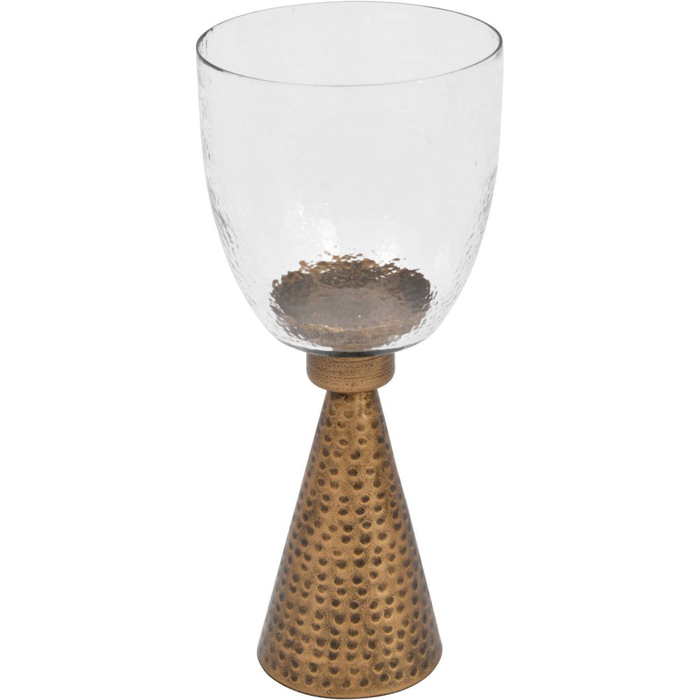 Sandbanks Small Hurricane in Hammered Iron and Glass 36cm by Libra