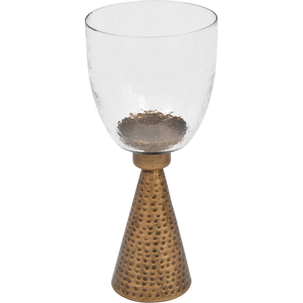 Sandbanks Small Hurricane in Hammered Iron and Glass 36cm by Libra, image 2