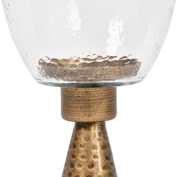 Sandbanks Small Hurricane in Hammered Iron and Glass 36cm by Libra, image 4