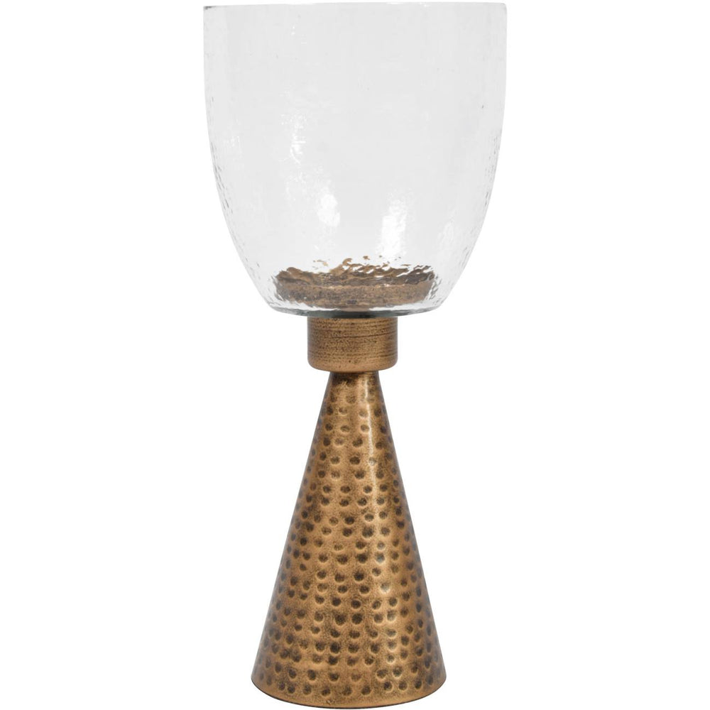Sandbanks Small Hurricane in Hammered Iron and Glass 36cm by Libra