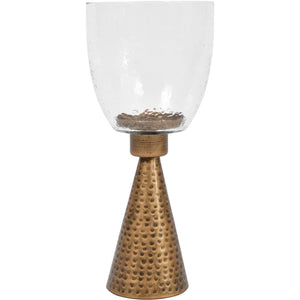 Sandbanks Small Hurricane in Hammered Iron and Glass 36cm by Libra