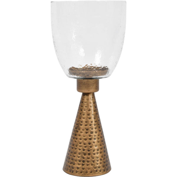 Sandbanks Small Hurricane in Hammered Iron and Glass 36cm by Libra