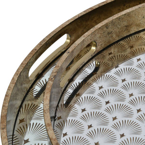 Deco Scallop Antique Gold Set of 2 Trays by Libra, image 3