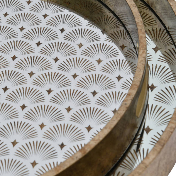 Deco Scallop Antique Gold Set of 2 Trays by Libra, image 4