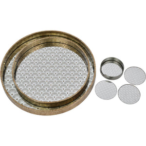 Deco Scallop Antique Gold Set of 2 Trays by Libra, image 7