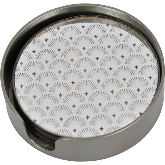 Deco scallop Antique Gold Set of 4 Coasters