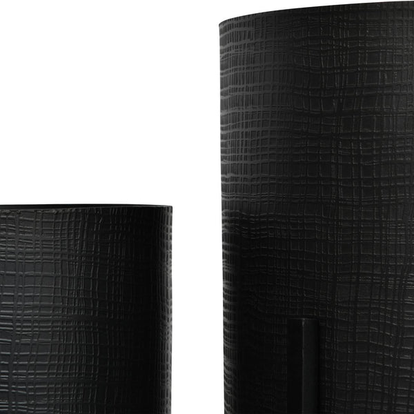 Clyde Floor Standing Matt Black Set of 2 Planters by Libra, image 3